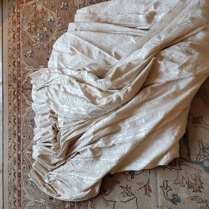 1 set Pinch pleat Brocade cream curtains.